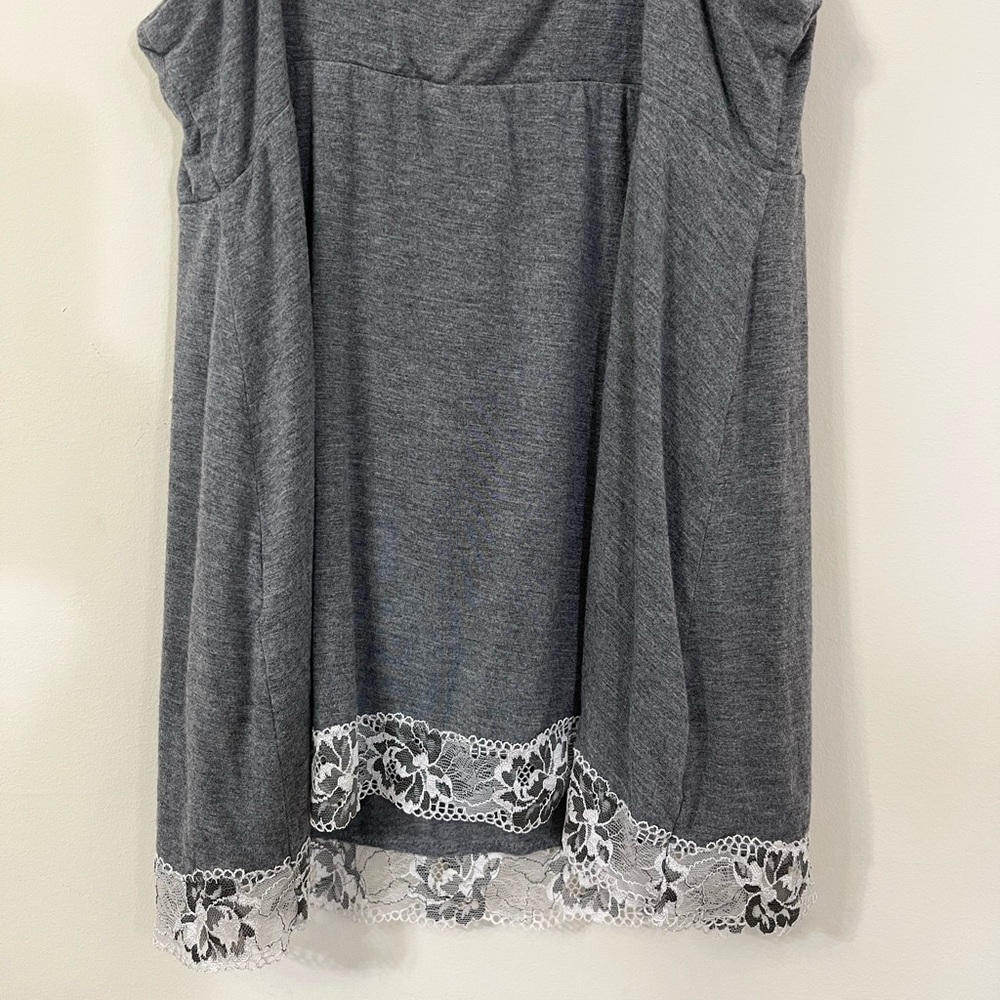Soma Gray and White Lace Sleep Tank Top - Picture 7 of 9